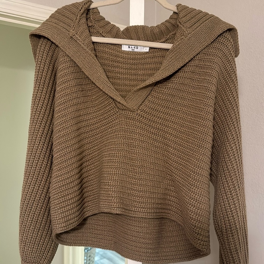 Na-Kd Knitted Crop Sweater